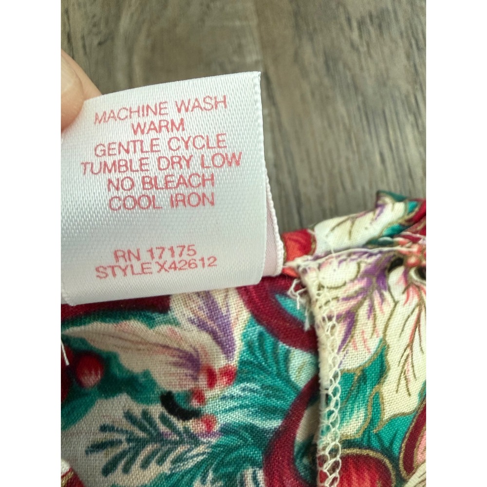 Vintage Carrousel Girls Size 10 Christmas Dress Made USA Lace Collar Cottagecore - Picture 5 of 16